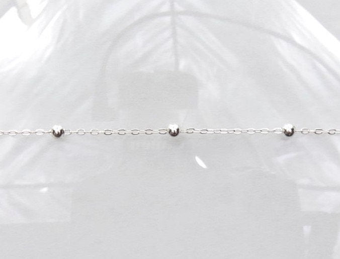 2x2mm Silver Finish on Brass Bead Chain - Sold by the Foot - (CHM18A) - Beads and Babble