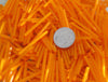 30mm Orange Satin Czech Glass Bugle Beads 10 Grams (BU6) - Beads and BabbleBeads