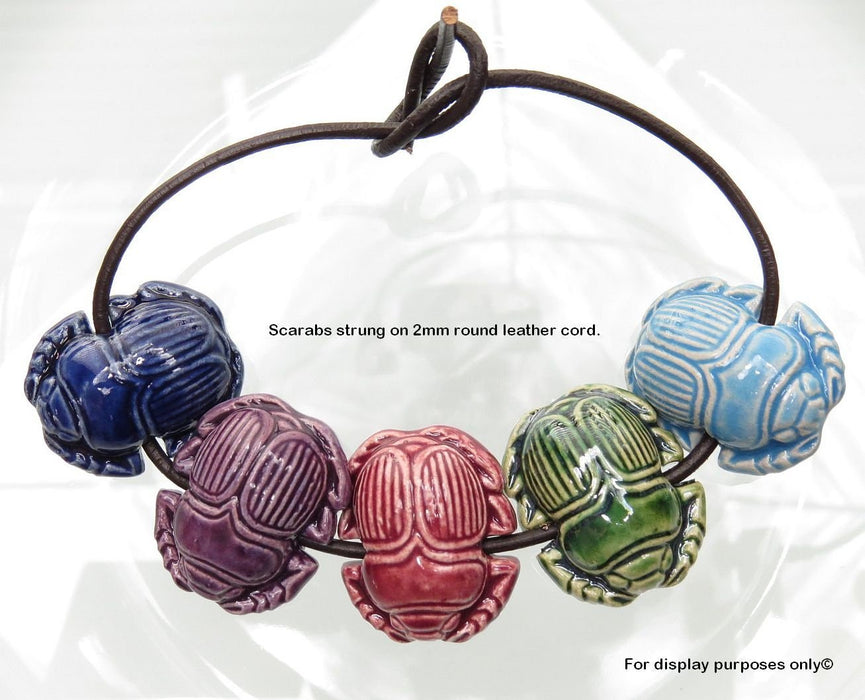 30x24mm Peruvian Raku Ceramic Egyptian Scarab Focal/Pendant Bead (FS80) - Beads and Babble