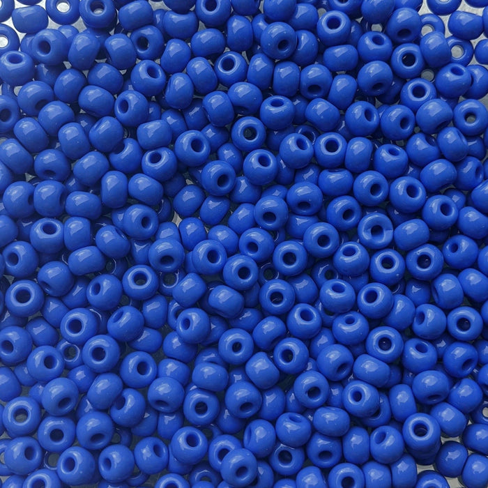 32/0 Opaque Blue Czech Glass Seed Beads 20 Grams (32CS123) - Beads and Babble