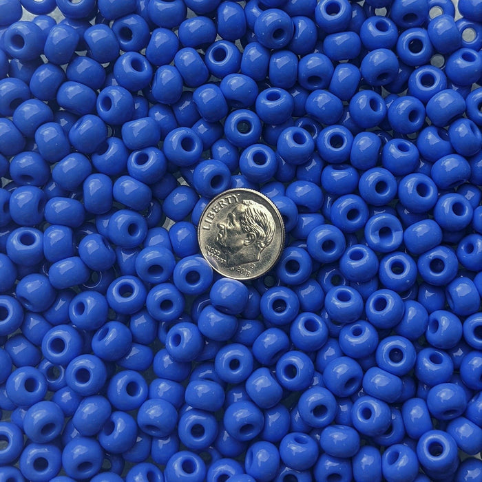 32/0 Opaque Blue Czech Glass Seed Beads 20 Grams (32CS123) - Beads and Babble