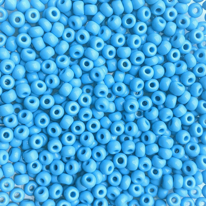 32/0 Opaque Blue Turquoise Czech Glass Seed Beads 20 Grams (32CS120) - Beads and Babble