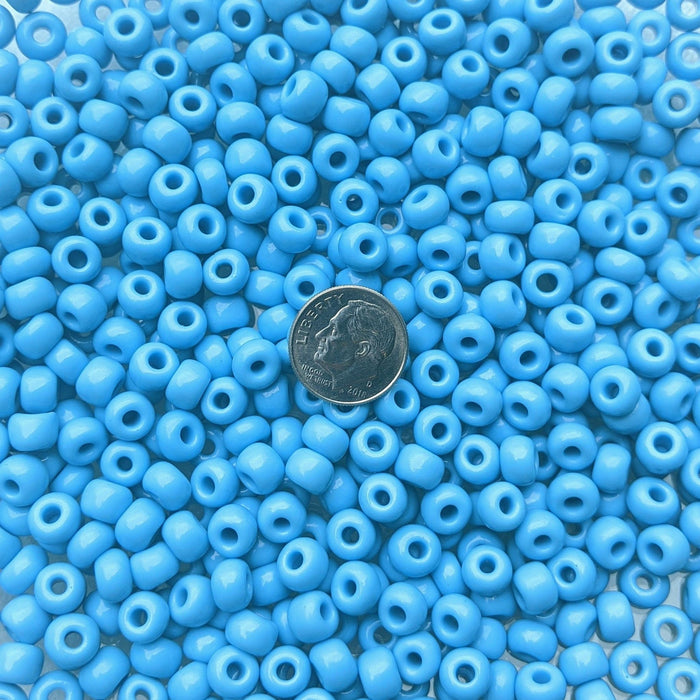 32/0 Opaque Blue Turquoise Czech Glass Seed Beads 20 Grams (32CS120) - Beads and Babble