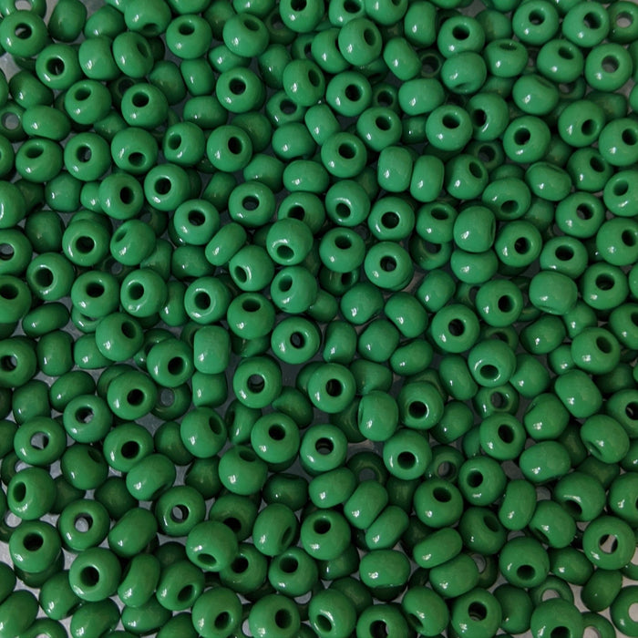 32/0 Opaque Dark Green Czech Glass Seed Beads 20 Grams (32CS115) - Beads and Babble