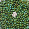 32/0 Opaque Green Turquoise Picasso Czech Glass Seed Beads 20 Grams (32CS133) - Beads and Babble