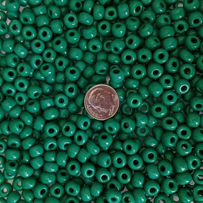 32/0 Opaque Hunter Green Czech Glass Seed Beads 20 Grams (32CS113) - Beads and Babble