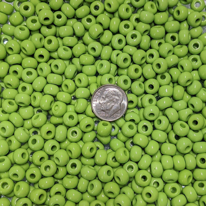 32/0 Opaque Lime Green Czech Glass Seed Beads 20 Grams (32CS112) - Beads and Babble