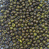 32/0 Opaque Olive Jade Picasso Czech Glass Seed Beads 20 Grams (32CS134) - Beads and Babble