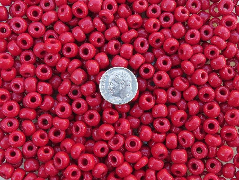 32/0 Opaque Red Wine Czech Glass Seed Beads 20 Grams (32CS100) - Beads and Babble