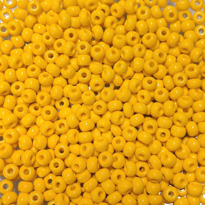 32/0 Opaque Yellow Czech Glass Seed Beads 20 Grams (32CS106) - Beads and Babble