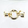 32x19mm Gold Plated Brass Cubic Zirconia Accented 5mm Cord End Spring Clasp (FS60) - Beads and Babble