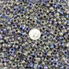 33/0 Matte Opaque Black AB White Striped Glass Seed Beads 20 Grams (33CS100) - Beads and Babble