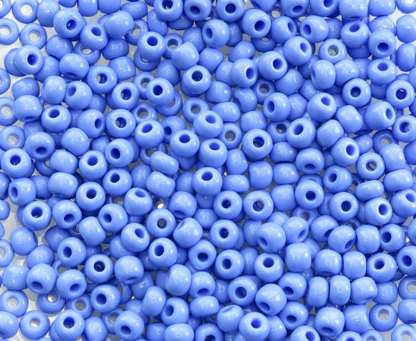 33/0 Opaque Medium Blue Czech Glass Seed Beads 20 Grams (33CS115) - Beads and Babble