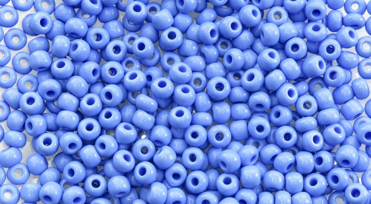 33/0 Opaque Medium Blue Czech Glass Seed Beads 20 Grams (33CS115) - Beads and Babble