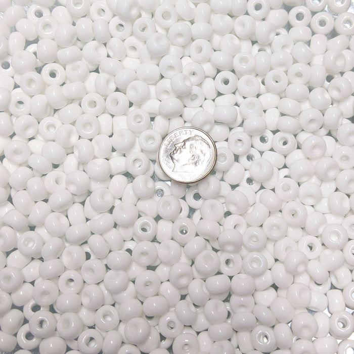33/0 Opaque White Czech Glass Seed Beads 20 Grams (32CS124) - Beads and Babble