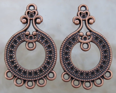 36x22x2mm Antique Copper Alloy Metal Earring Components or Pendants - Qty 2 (MB280) - Beads and Babble