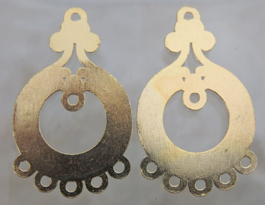 36x22x2mm Antique Gold Alloy Metal Earring Components or Pendants - Qty 2 (MB279) - Beads and Babble