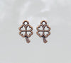 4 Leaf Clover 10x6mm Antique Copper Alloy Metal Charm/Small Pendant - Qty 10 (MB43A) - Beads and Babble