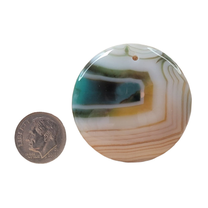 40x9mm Handcrafted Natural Banded Agate Gemstone Pendant (PEND57) - Beads and BabbleLoose Stones