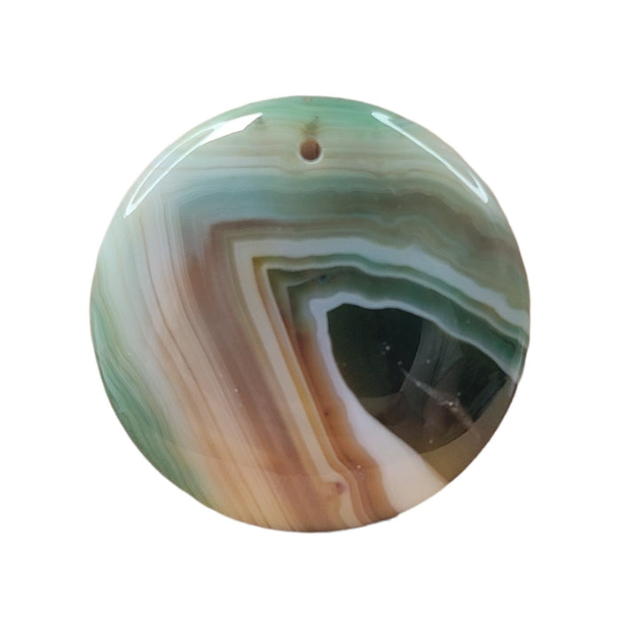 40x9mm Handcrafted Natural Banded Agate Gemstone Pendant (PEND58) - Beads and BabbleLoose Stones