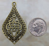 41x23x4mm Antique Brass Base Metal Earring Components or Pendants (G237) - Beads and Babble