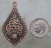 41x23x4mm Antique Copper Base Metal Earring Components or Pendants (G236) - Beads and Babble
