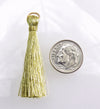 44x7mm Light Gold Polyester Tassels Jewelry Components - Qty 10 (TAS02) - Beads and Babble