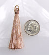 48x7mm Light Copper Polyester Tassels Jewelry Components - Qty 10 (TAS03) - Beads and Babble