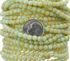 4mm 2 Tone Opaque Mint & Beige Czech Glass Round Beads - Qty 50 (XAW12) - Beads and Babble
