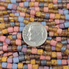 4mm Matte Tulip Patch Picasso Mix Czech Glass Tile Beads - 20 Inch Strand (BW89) - Beads and Babble