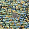 4mm Opaque Blue Turquoise Silver Picasso Mix Czech Glass Tile Beads - 20 Inch Strand (BW51) - Beads and Babble