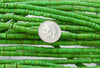 4x2mm Dyed Synthetic Stabilized Green Turquoise Heishi Beads - 16 Inch Strand (GEM30) SE - Beads and Babble