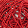 4x2mm Dyed Synthetic Stabilized Red Turquoise Rondell Beads - 15 Inch Strand (BS755) SE - Beads and Babble