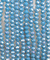 4x3mm Faceted Opaque Dark Blue Turquoise AB Chinese Crystal Rondell Beads 9 Inch Strand (4CCS22) - Beads and Babble