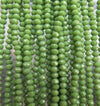 4x3mm Faceted Opaque Olive Green Chinese Crystal Rondelle Beads 9 Inch Strand (4CCS1) - Beads and Babble