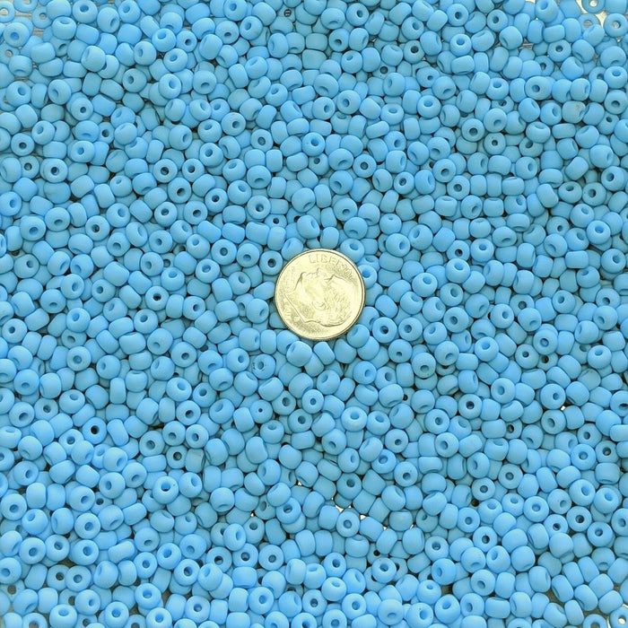 5/0 Matte Opaque Blue Turquoise Japanese Glass Seed Beads 20 Grams (5CS03) - Beads and Babble