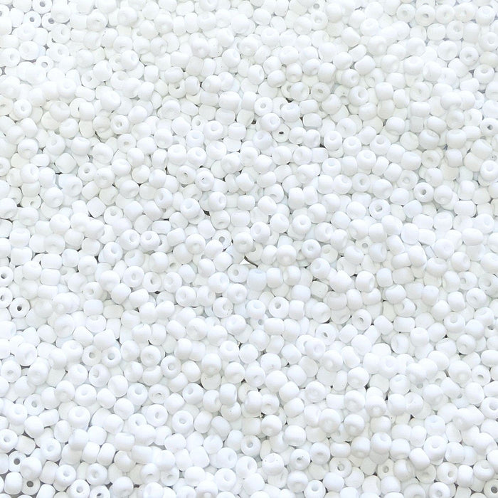 5/0 Matte Opaque White Japanese Glass Seed Beads 20 Grams (5CS02) - Beads and Babble