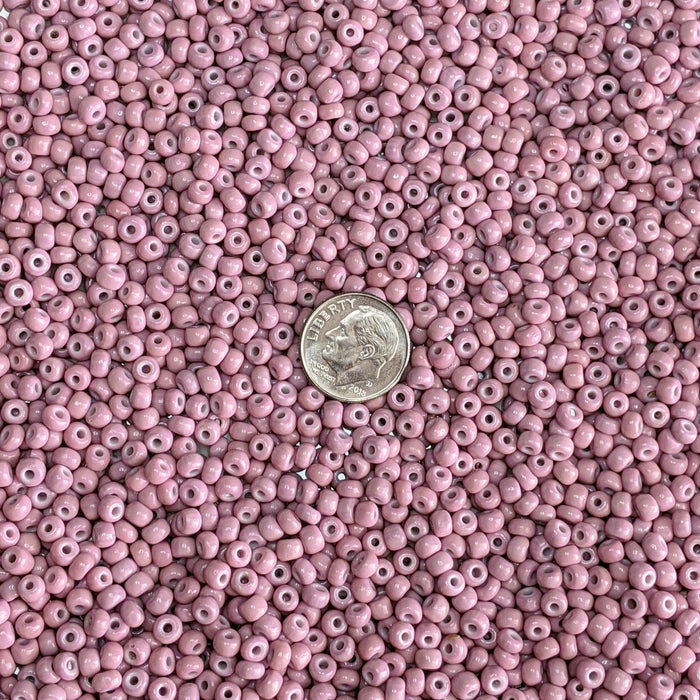 5/0 Opaque Cheyenne Pink Vintage Italian Glass Seed Beads 20 Grams (5CS18) - Beads and Babble