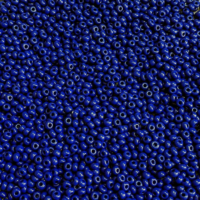 5/0 Opaque Dark Blue Czech Glass Seed Beads 20 Grams (5CS27) - Beads and Babble