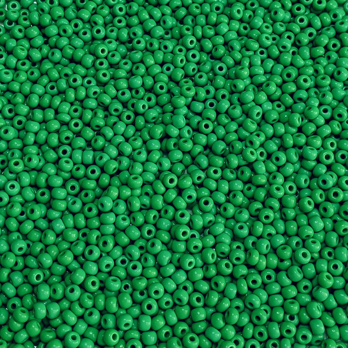5/0 Opaque Green Czech Glass Seed Beads 20 Grams (5CS25) - Beads and Babble