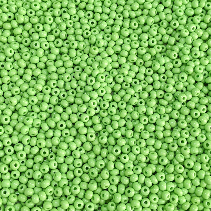 5/0 Opaque Light Green Czech Glass Seed Beads 20 Grams (5CS24) - Beads and Babble