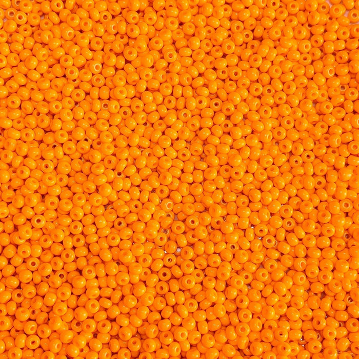 5/0 Opaque Light Orange Czech Glass Seed Beads 20 Grams (5CS22) - Beads and Babble