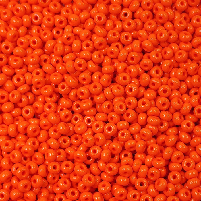 5/0 Opaque Medium Orange Czech Glass Seed Beads 20 Grams (5CS16) - Beads and Babble