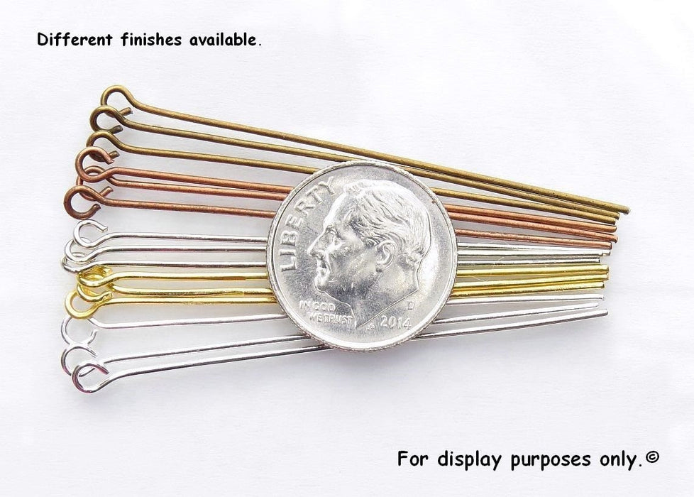 50x0.70mm Antique Brass Finish Metal Eyepins - 22 Gauge - Qty 50 (EYP05) - Beads and Babble