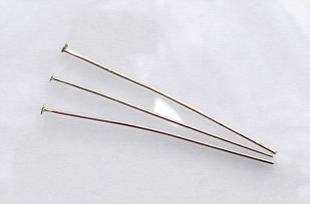 50x0.80mm Platinum Finish Metal Headpins - 21 Gauge - Qty 50 (HDP01) - Beads and Babble