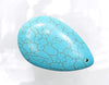 53x34x10mm Blue Turquoise Howlite Teardrop Gemstone Pendant/Focal Bead - Qty 1 (GP03) - Beads and Babble