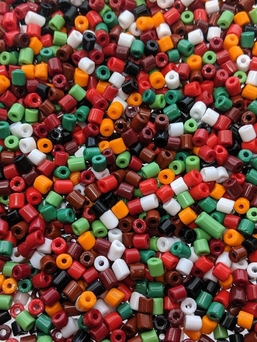5mm Opaque Color Mixed Czech Glass Tube Beads 20 Grams (TT11) - Beads and Babble
