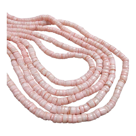 5x2mm Pink Shell Heishi Beads - 16 Inch Strand (GEM94) - Beads and BabbleBeads