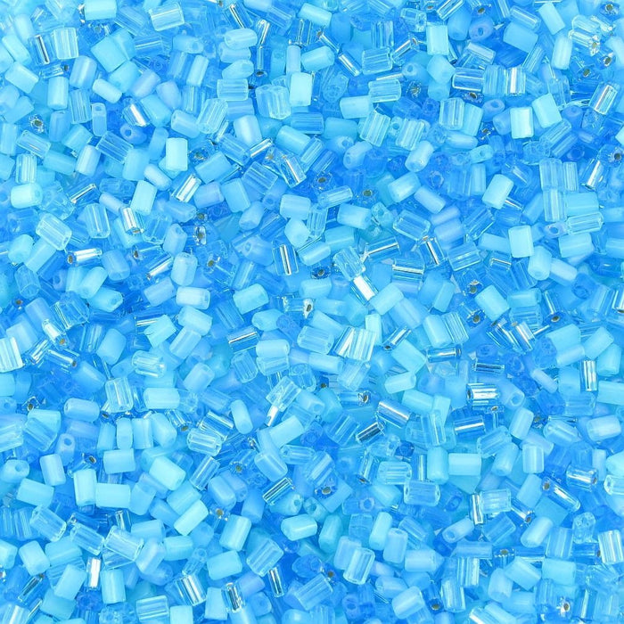 5x3.5mm Blue Bayou Mix Czech Glass Baby Pillow Beads 15 Grams (PB17) SE - Beads and Babble