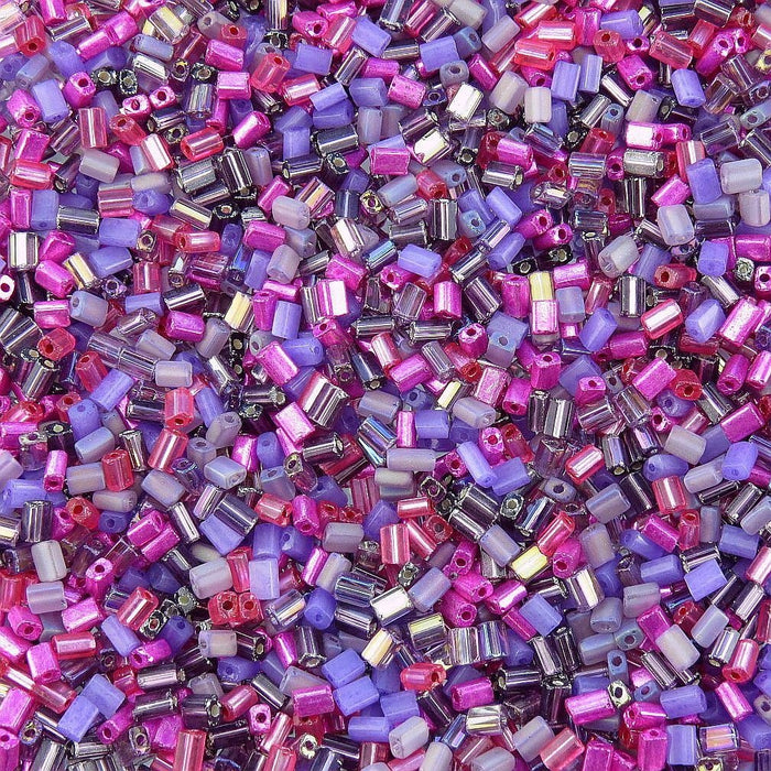 5x3.5mm Pink & Purple Mix Czech Glass Baby Pillow Beads 15 Grams (PB10) SE - Beads and Babble